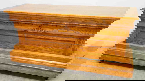 Country store wooden counter on wheels