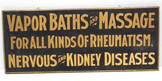Vapor Baths & Massage sign