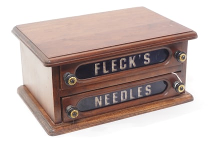 Wooden 2-drawer Flecks Needles cabinet