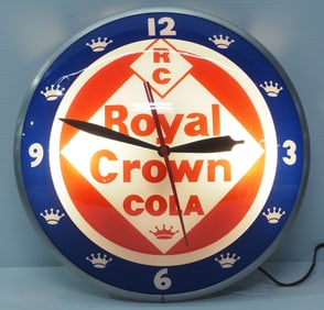 Royal Crown Cola lighted clock