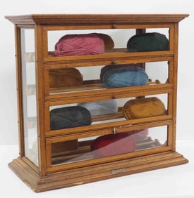 Double-sided wood & glass ribbon display case