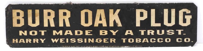 Burr Oak Plug Tobacco lenticular (3-way) sign