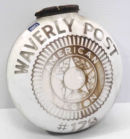 American Legion glass hanging light globe