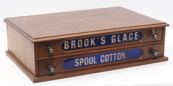 Wooden 2-drawer Brooks & Glace spool cabinet