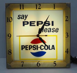 Pepsi-Cola lighted clock
