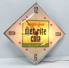 Diet Rite Cola lighted clock