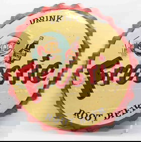 Drink Frostie Root Beer bottle cap sign
