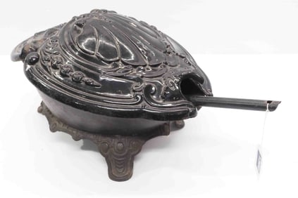 Cast iron coal scuttle bin