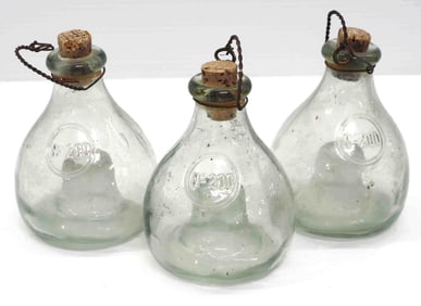 (3) Small glass fly traps
