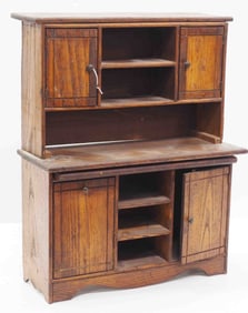 Child-size wooden kitchen hutch