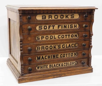 Brook's Spool Cotton 6-drawer spool cabinet