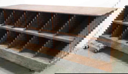 Wooden floor model country store counter