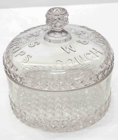 W&S Cough Drops cut glass display jar