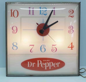 Drink Dr Pepper lighted clock