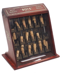 Wooden Boye Sewing Needles display case