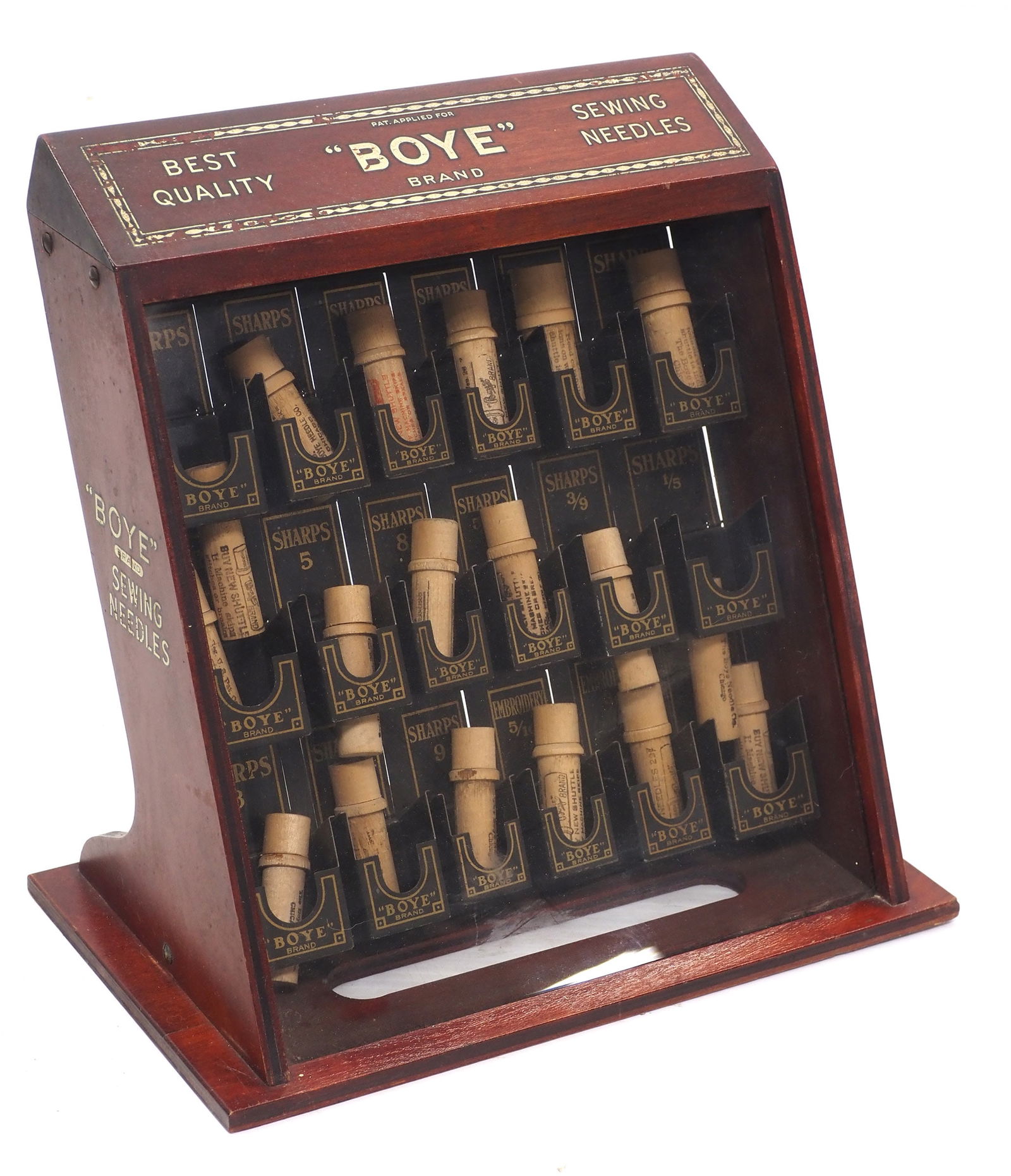 Wooden Boye Sewing Needles display case (1 of 2)