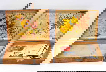 (2) Mandeville & King wooden flower seed boxes