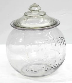 Elephant Salted Peanuts country store glass jar