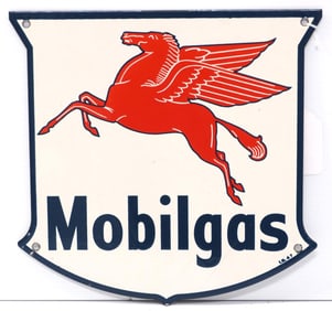 Mobilgas Pegasus die-cut sign