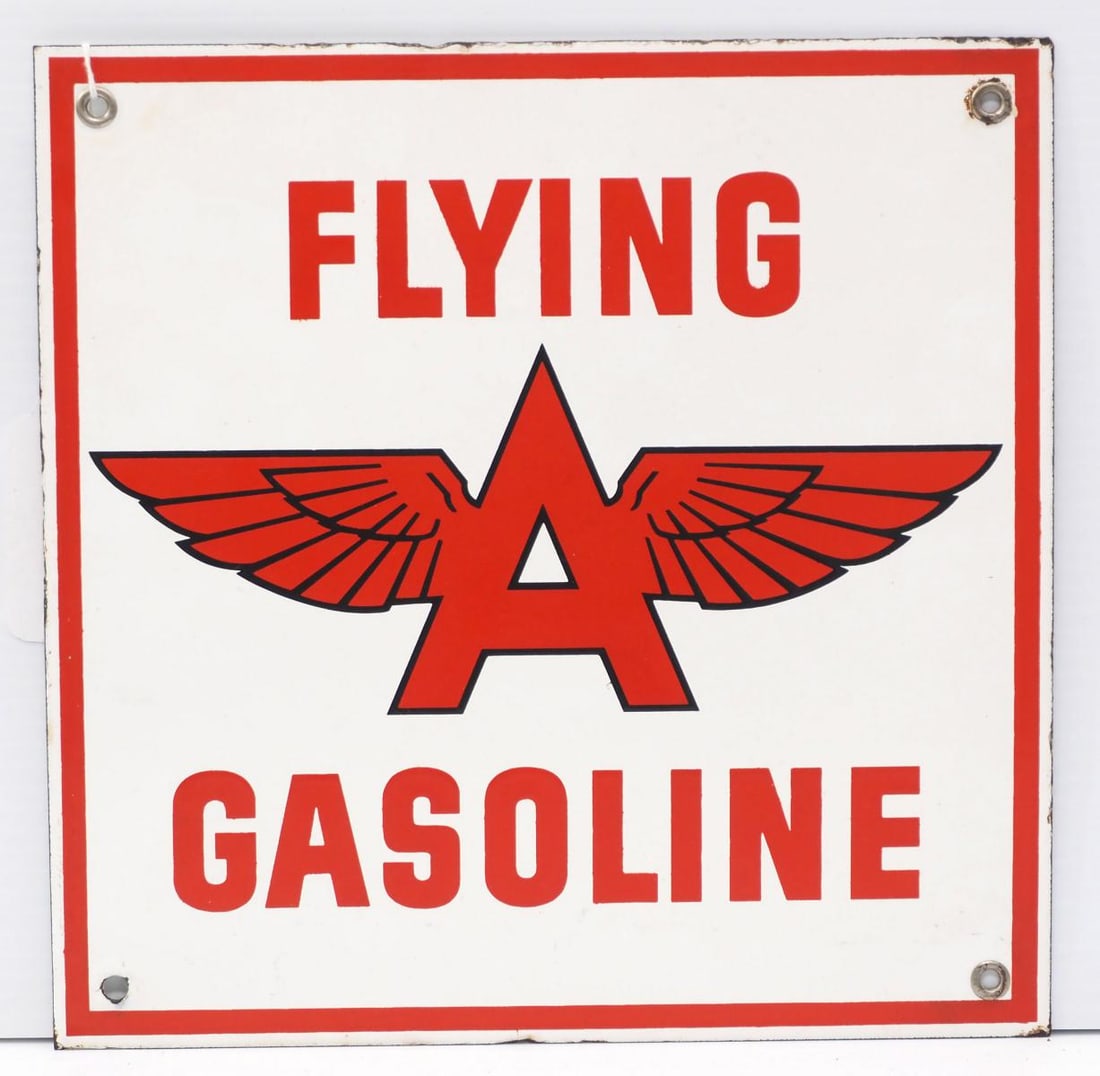 10"x10" SSP Flying A Gasoline sign (1 of 2)