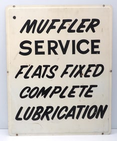 Muffler Service, Flats Fixed, Complete Lubrication sign