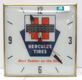 Hercules Tires lighted clock
