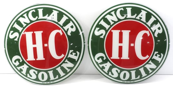 (2) Sinclair H-C Gasoline gas pump globe inserts