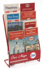 Esso counter display rack with 8 maps