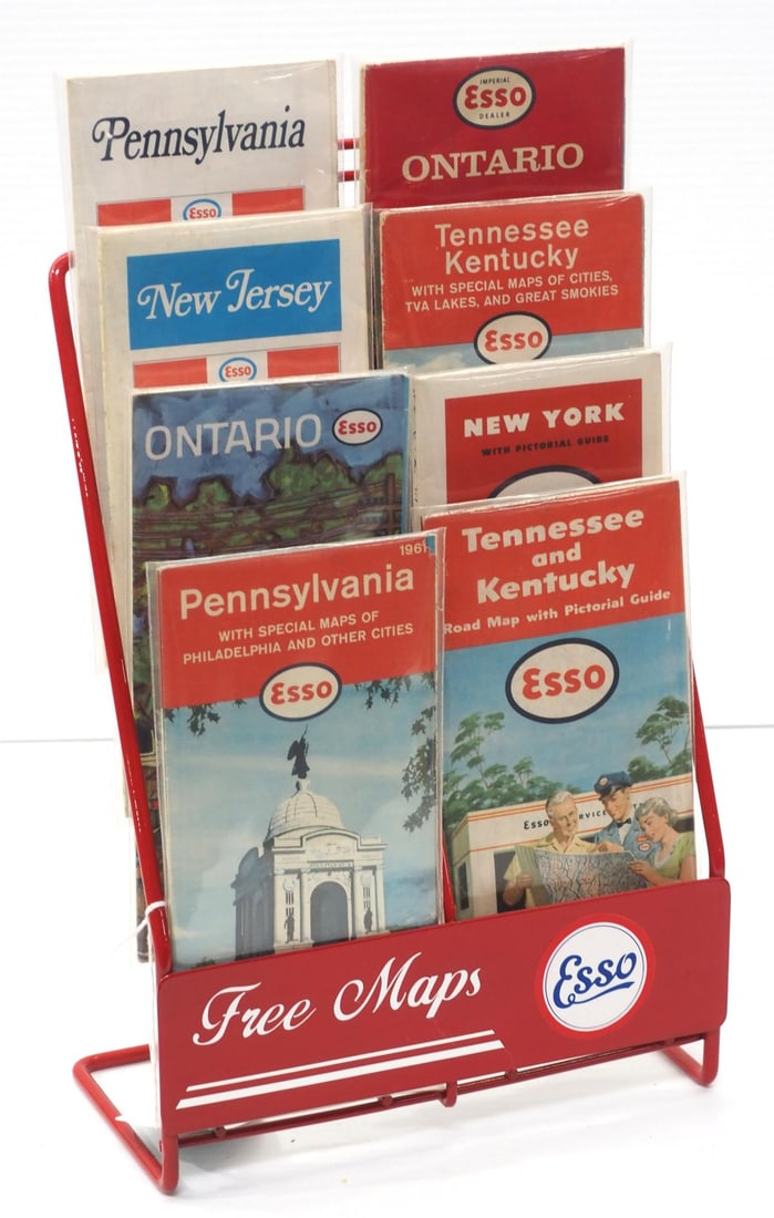 Esso counter display rack with 8 maps (1 of 2)
