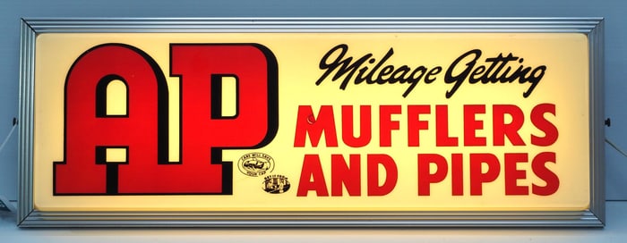 AP Mileage Getting Mufflers and Pipes lighted sign