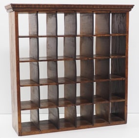 Wall-mount wooden display rack