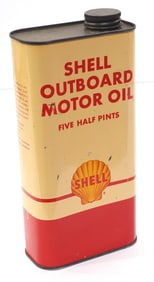 Shell Outboard Motor Oil (5) half pints tin