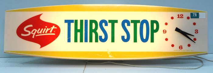 Squirt Thirst Stop lighted clock