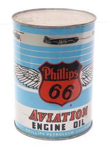 Phillips 66 Aviation Engine Oil 1-quart can: Phillips 66 Aviation Engine Oil 1-quart can - empty, Good