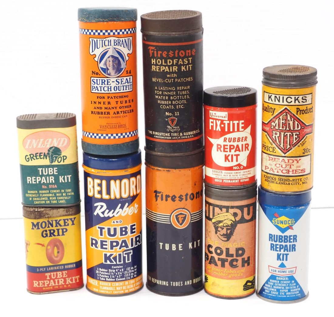 (10) Tire tube repair kit cans (1 of 2)