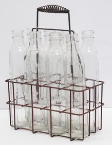 (8) 1-quart tall glass Shell oil bottles