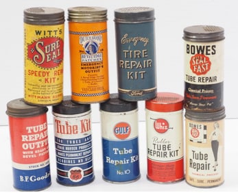(9) Tire tube repair kit cans