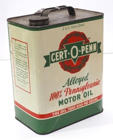 Cert-O-Penn Alloyed Motor Oil 2-gallon tin