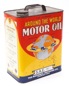Around The World Motor Oil 2-gallon tin