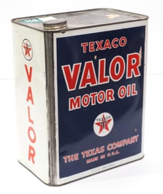 Texaco Valor Motor Oil 2-gallon tin