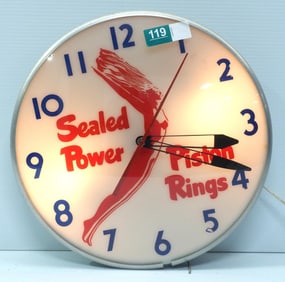 Sealed Power Piston Rings lighted clock