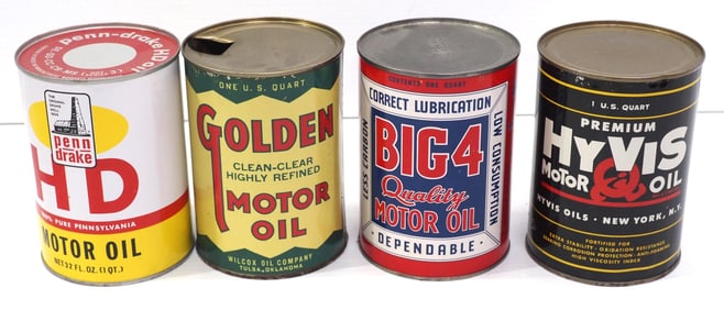 (4) 1-quart motor oil cans