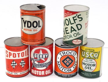 (6) 1-quart motor oil cans