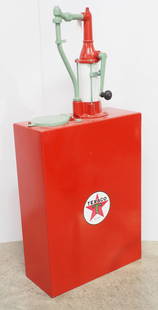 Floor model oil pump restored to Texaco: Floor model oil pump restored to Texaco, 24"x10"x53"H - no insides * * White Glove transportation available, contact auction house for quote.
