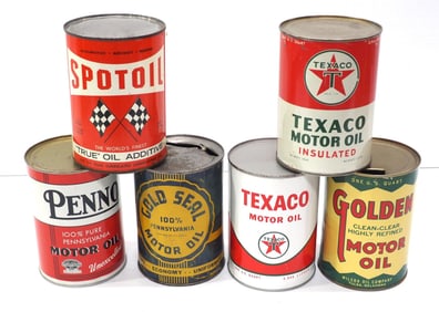 (6) 1-quart motor oil cans