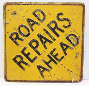 Road Repairs Ahead sign