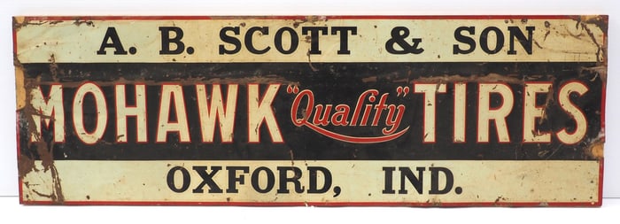 Mohawk Quality Tires sign for A.B. Scott & Son