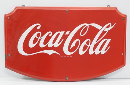 Coca Cola sign with wood back support