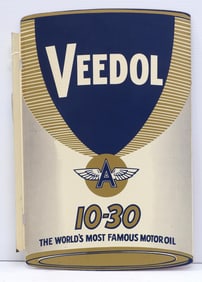 Veedol 10-30 oil can-shaped sign