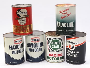 (6) 1-quart motor oil cans